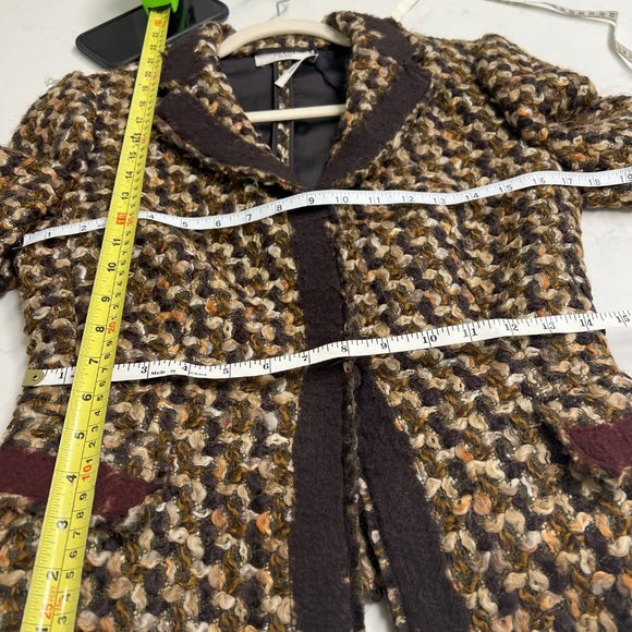 Prada Brown Tweed 3 snap Blazer Size 42 - Picture 13 of 14